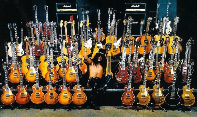 A small part of Slash's guitar collection